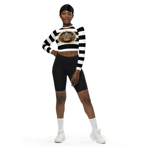Queen Of Extravagance Recycled Long-Sleeve Crop Top