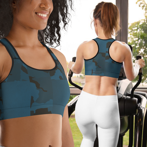 Womens Midnight Camouflage Sports Bra