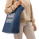 Organic Spacious 30 lbs Maximum Carrying Weight Fitness Lifestyle Denim Tote Bag